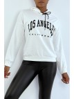 Sweat à capuche blanc avec écriture LOS ANGELES CALIFORNIA - 1