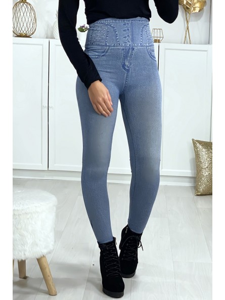 Leggings minceur taille haute effet jeans - 3