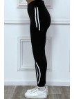 Legging fitness noir avec bandes blanches - 10