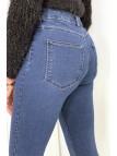 Jeans slim bleu brut avec poches arrière - 7