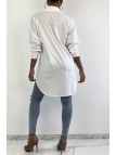 Longue chemise blanche très tendance en coton - 5