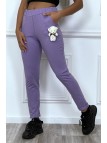 Jogging violet à doudou et poches - 1