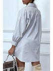 Robe chemise grise asymétrique en coton - 5
