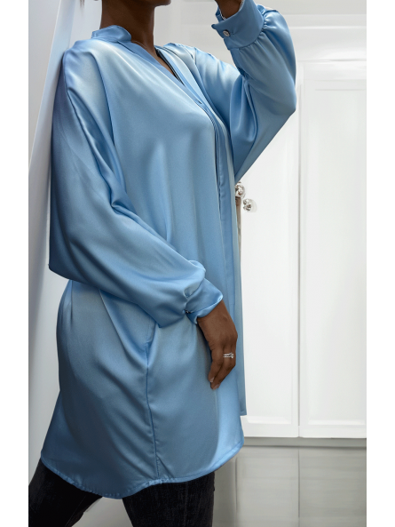 Robe tunique turquoise - 3