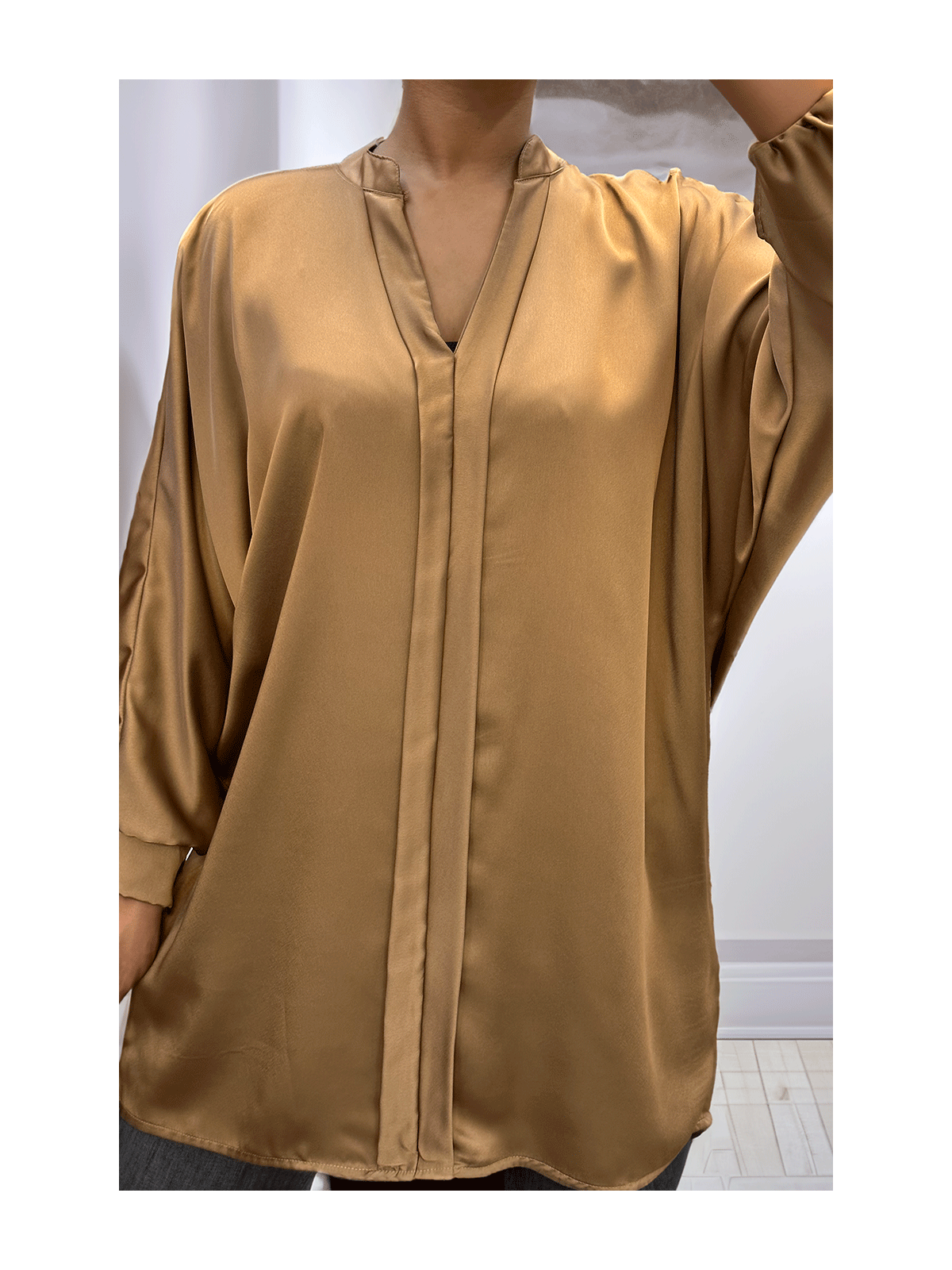 Robe tunique camel - 1