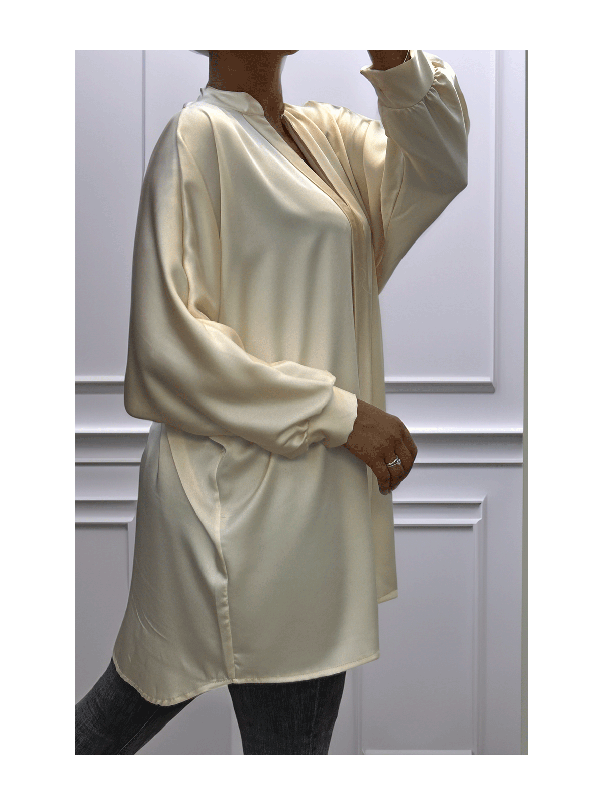 Robe tunique beige - 3
