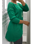 Robe pull vert avec collier - 5