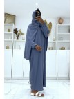 Abaya indigo avec voile intégré pas chère couleur vitaminée - 3