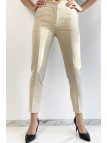 Pantalon slim beige avec poches style working girl - 6