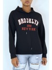 Sweat à capuche noir avec écriture BROOKLYN 898 NEW YORK - 6
