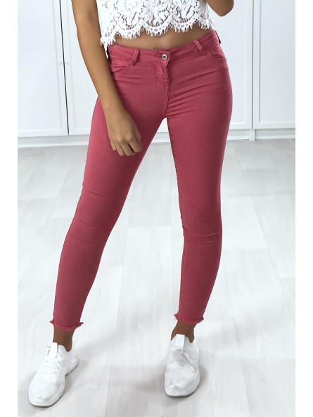 Jeans slim fuchsia avec poches - 4
