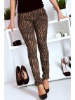 Pantalon Jeans Taupe avec ces motifs tendances Noir - S1317G - 13
