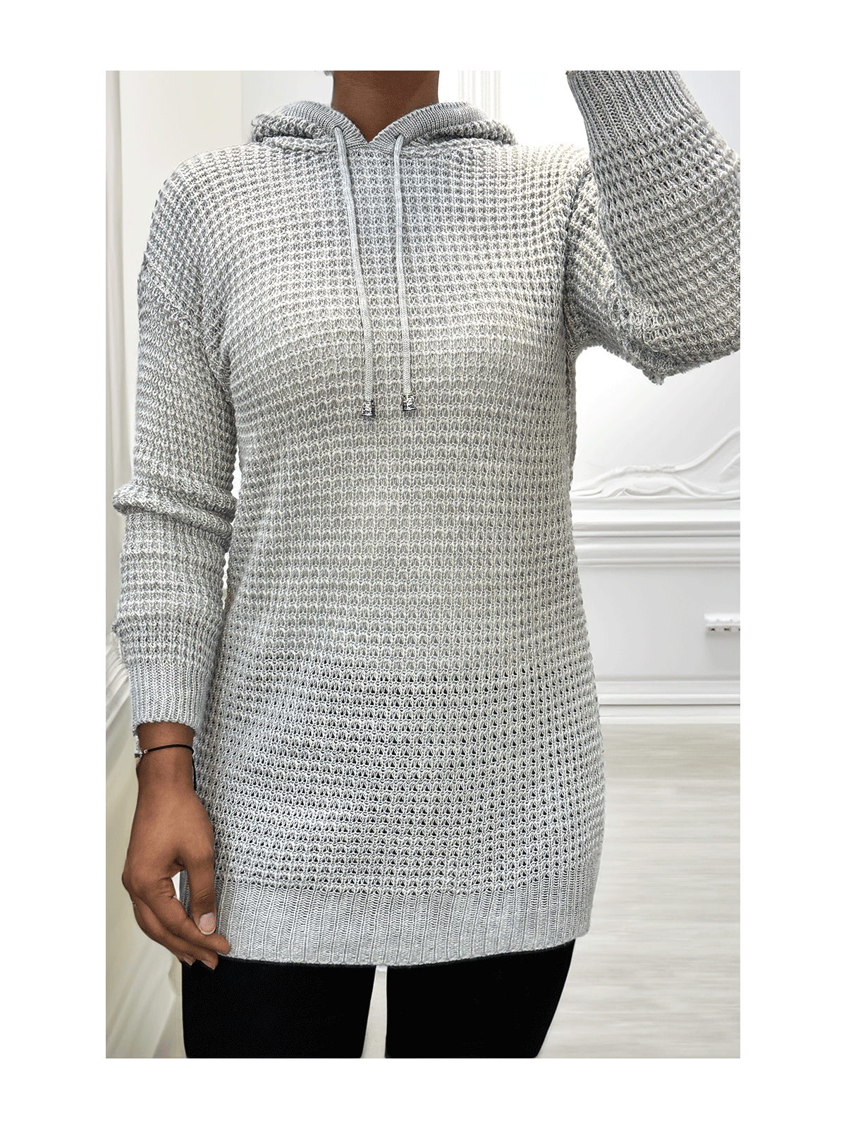 Tunique en tricot gris - 1