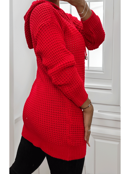Tunique en tricot rouge - 1
