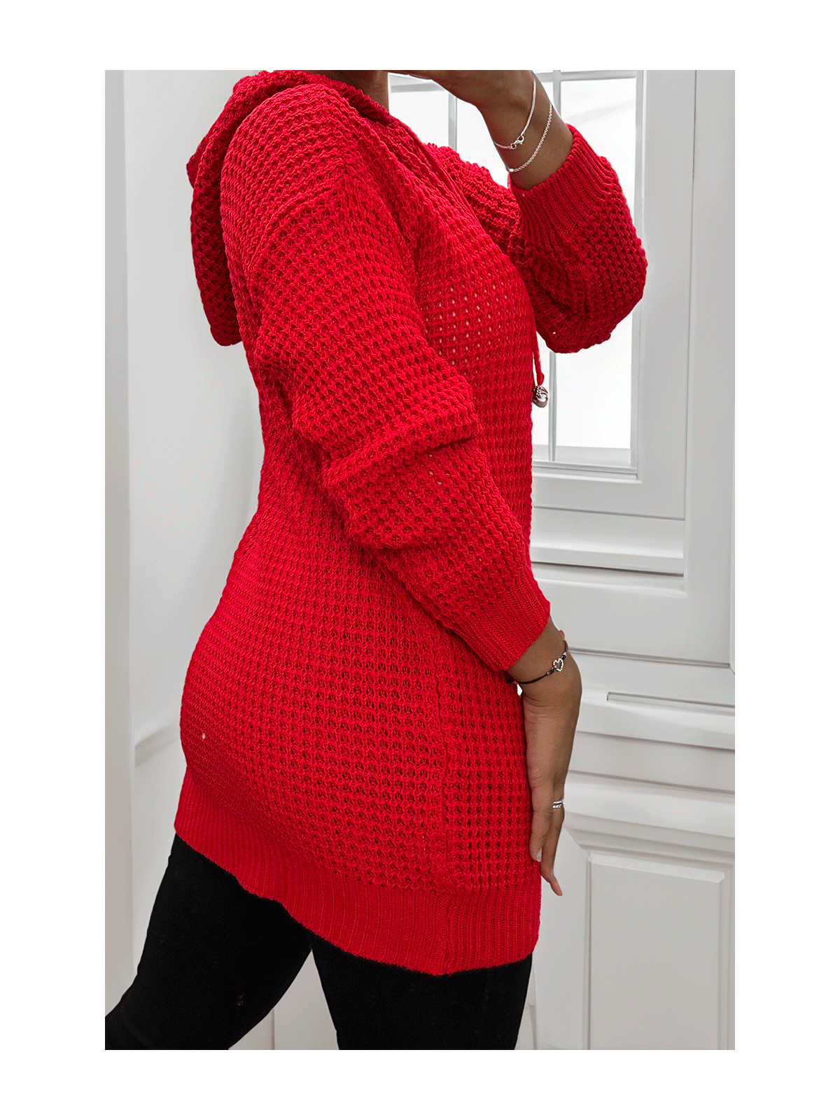 Tunique en tricot rouge - 1