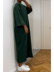 Longue robe over size en coton vert très épais - 1