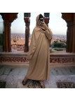 Abaya camel avec voile intégré couleur vitaminée - 2