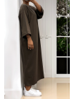 Longue robe over size en marron très épais - 1