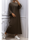 Longue robe over size en marron très épais - 5