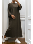 Longue robe over size en marron très épais - 6