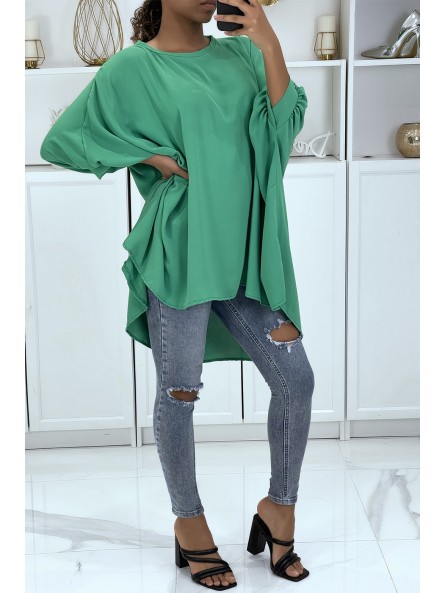 Robe tunique over-size vert très tendance - 1