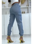 Pantalon jogging cargo couleur jeans - 3