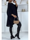 Robe tunique over-size noir très tendance - 3