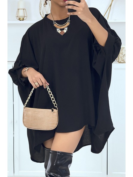 Robe tunique over-size noir très tendance - 5