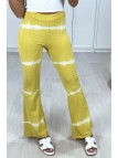 Pantalon patte d'eph moutarde motif tie & dye - 3