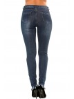 Pantalon jeans slim Bleu écorché sur le bas. PTL-S2607 - 8