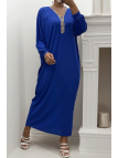 Abaya royal à encolure de strass et manches longues - 3