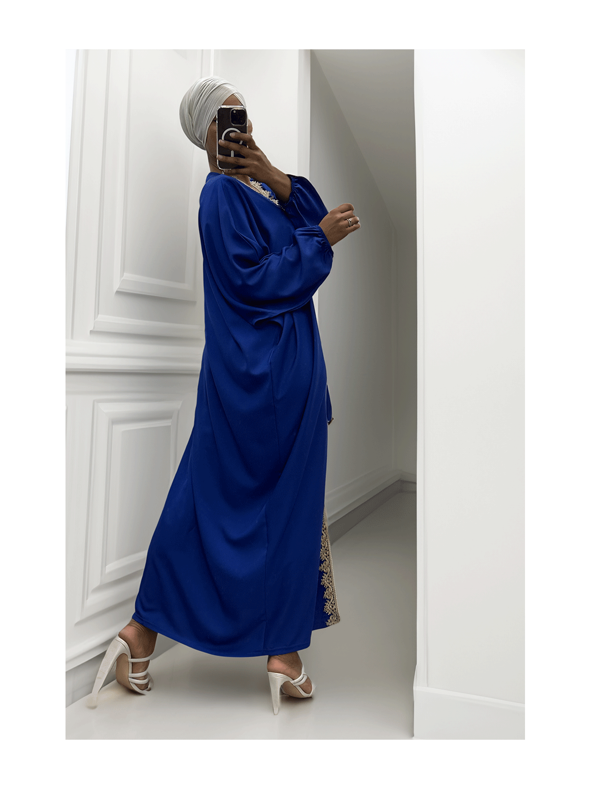 Longue abaya royal over size avec une jolie dentelle - 1