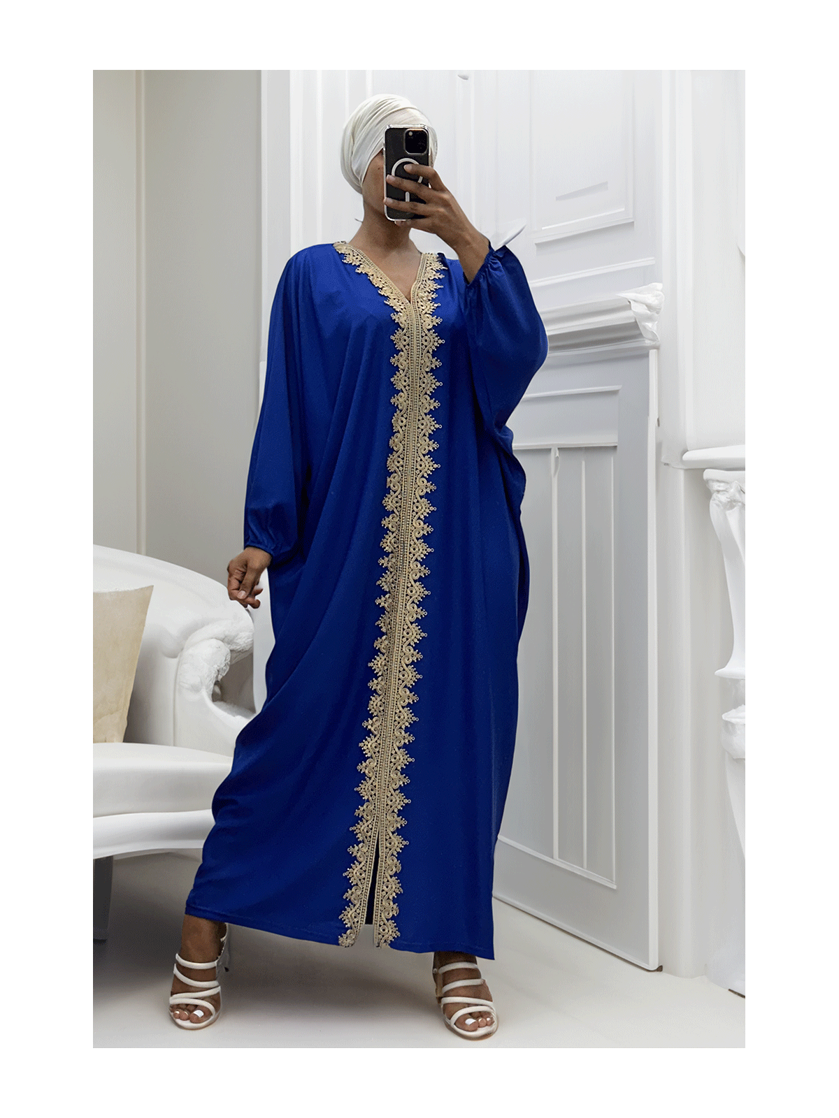Longue abaya royal over size avec une jolie dentelle - 4