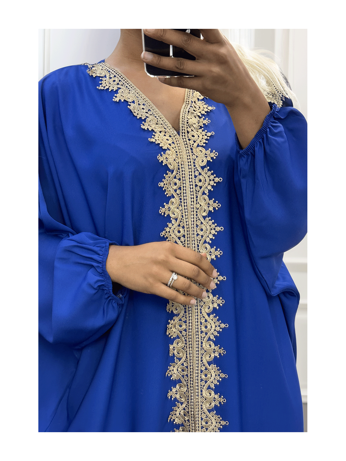 Longue abaya royal over size avec une jolie dentelle - 5