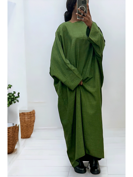 Abaya kaki très ample (36-52) coupe kimono - 3