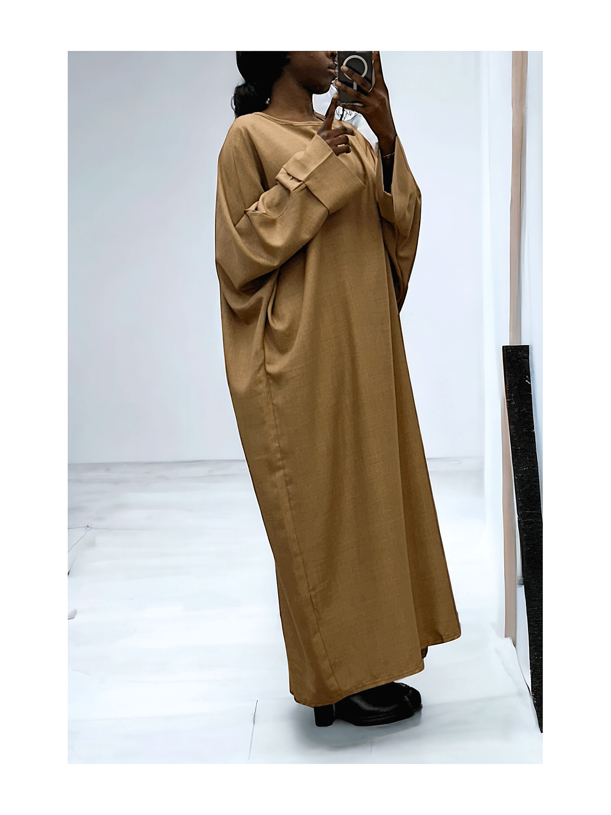 Abaya camel très ample (36-52) coupe kimono - 1