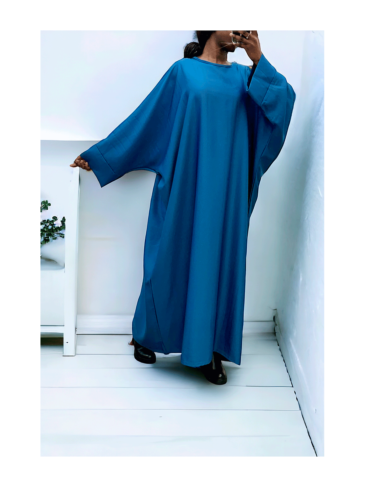 Abaya bleu over size (36-52) coupe kimono - 2