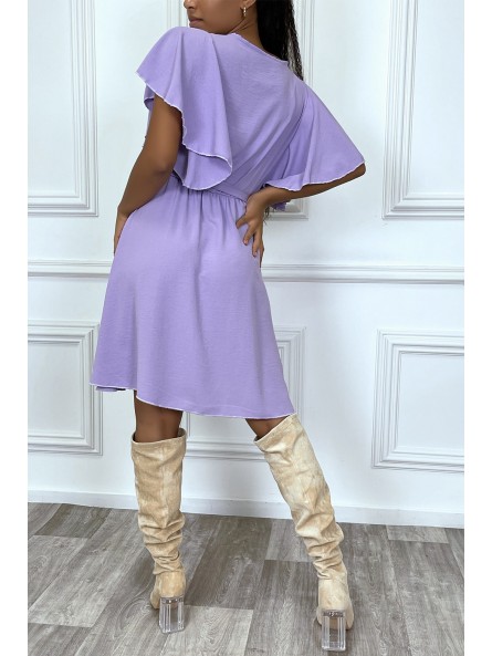 Robe patineuse lilas cache coeur - 1