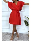 Robe patineuse rouge cache coeur - 1