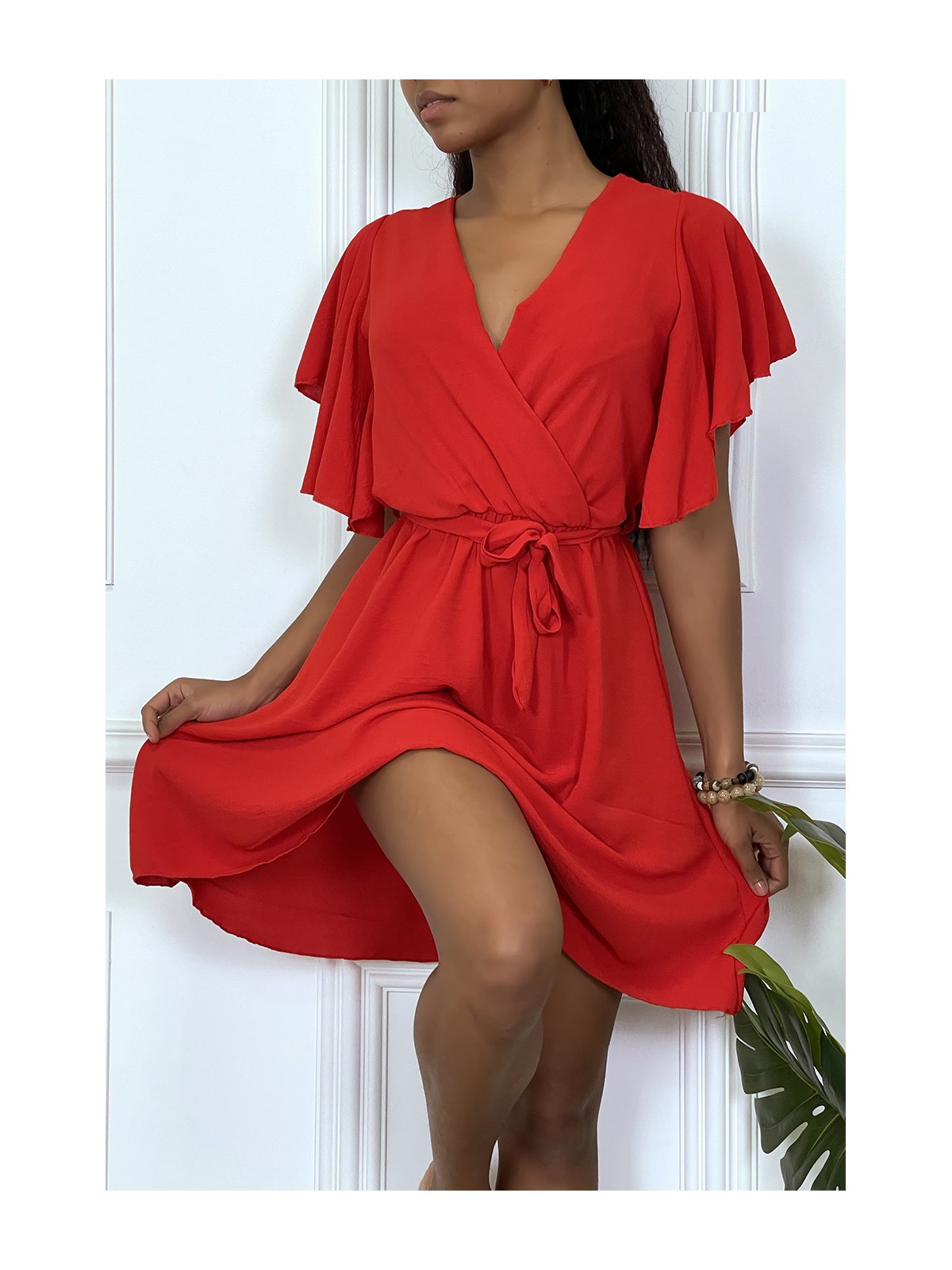 Robe patineuse rouge cache coeur - 2