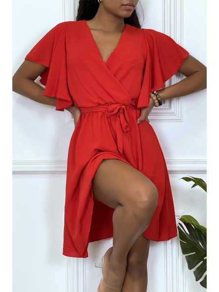 Robe patineuse rouge cache coeur - 4
