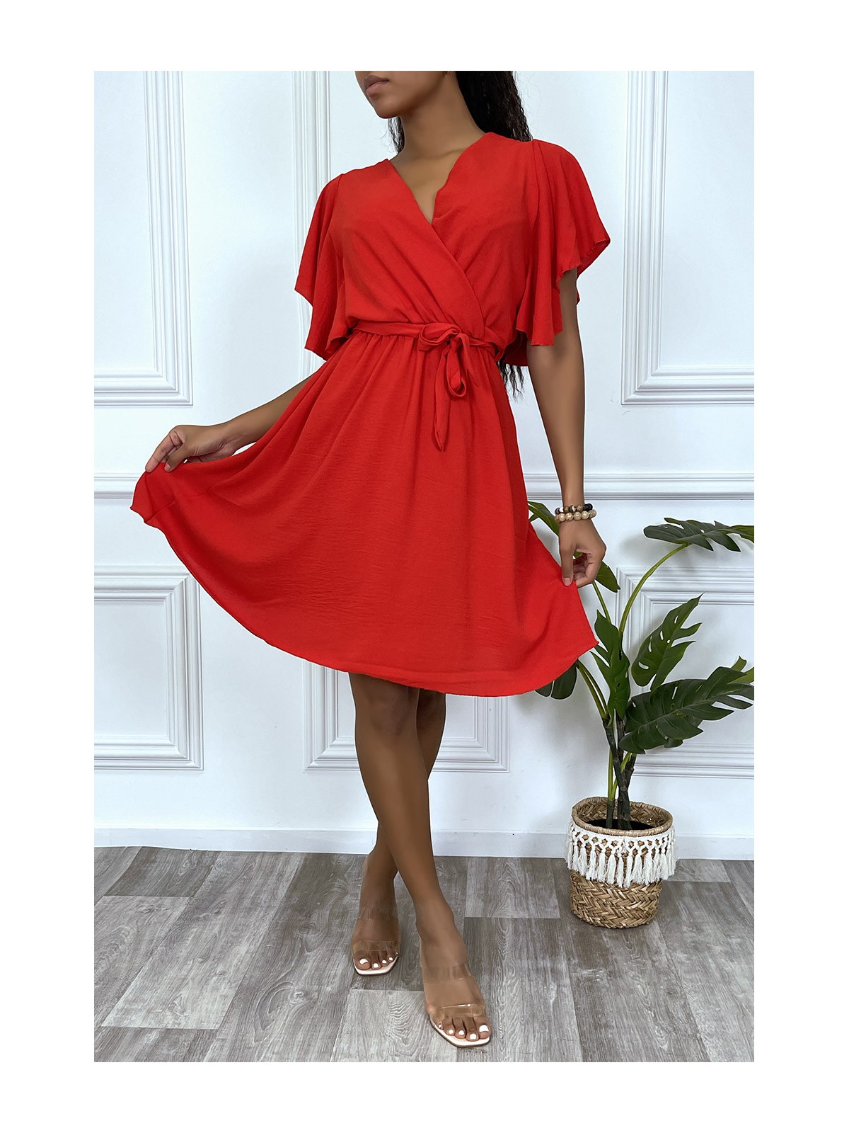 Robe patineuse rouge cache coeur - 6