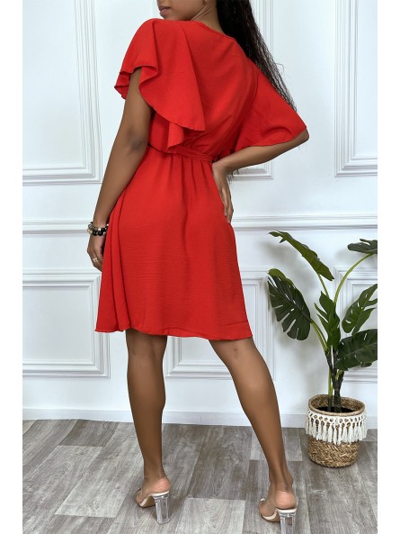 Robe patineuse rouge cache coeur - 7