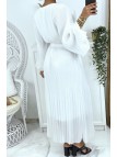 Robe longue plissée blanc - 5