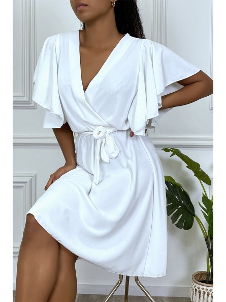 Robe patineuse blanche cache coeur - 5
