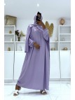 Abaya lilas avec voile intégré pas chère couleur vitaminée - 1