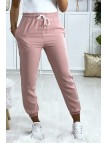 Pantalon jogging rose avec poche serré en bas - 1
