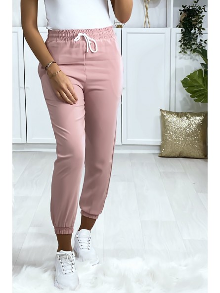 Pantalon jogging rose avec poche serré en bas - 2