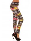 Leggings en acrylique Multicolore avec motif en forme de fleur. Leggings Fashion 109-2 - 6