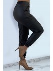 Pantalon jogging cargo noir coupe ample avec accessoire - 3